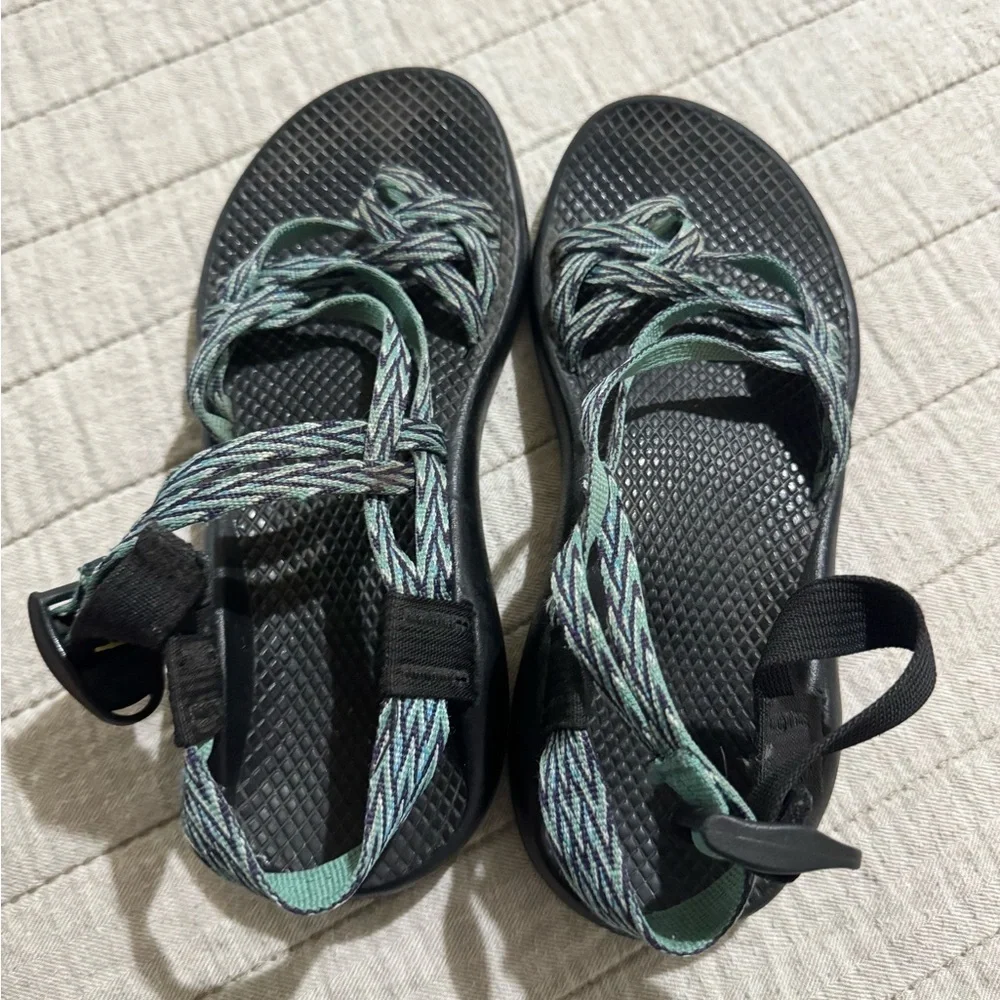 Chaco Black and Green Women's Sandals